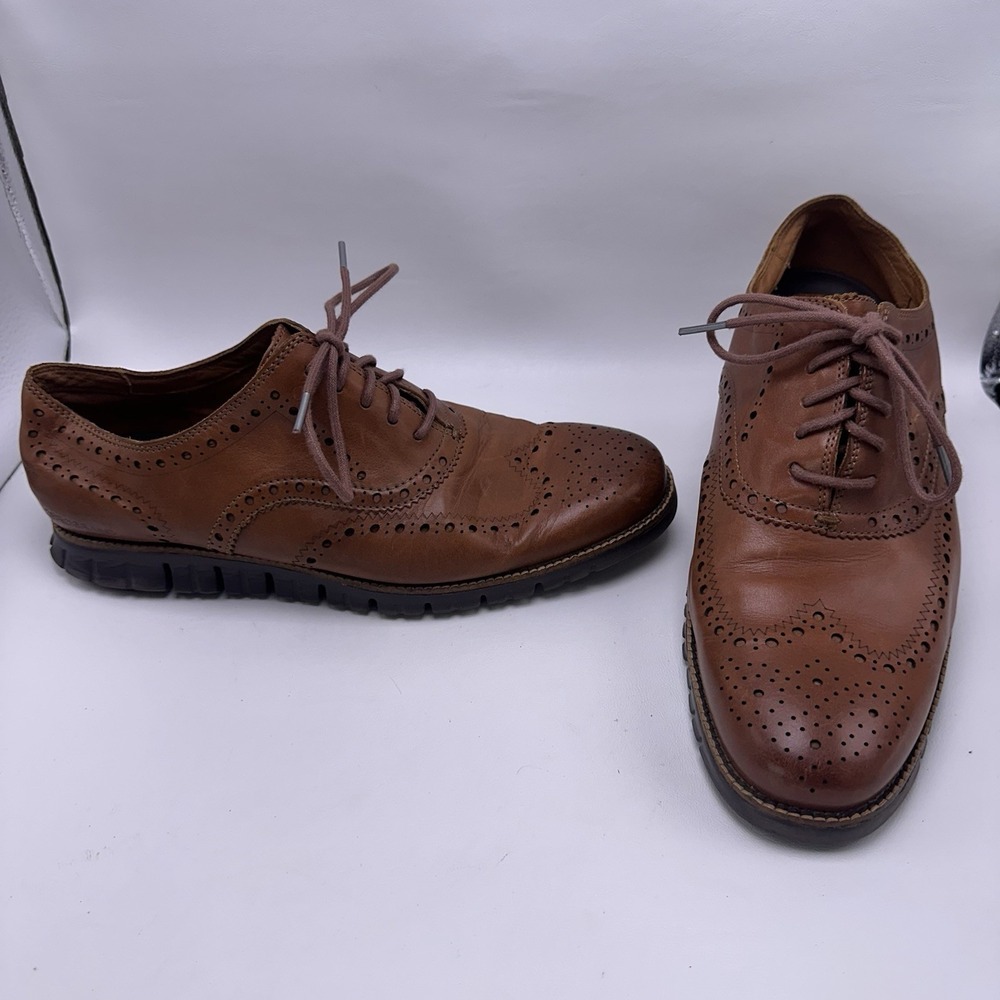 Cole Haan Zerogrand Wingtip Oxford British Tan Leather C29411 Men's Size 12W